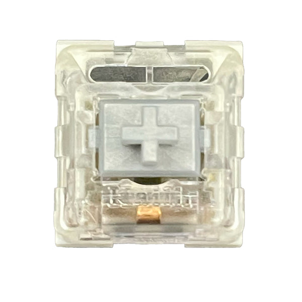 Kailh Speed Silver switches – lineaire mechanische switches met transparante behuizing en zilveren stem