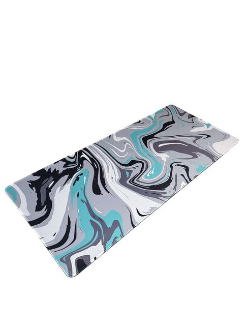 Frost Bevel muismat met ijsblauw marmerdesign – stijlvol XXL bureauaccessoire van 900x400mm