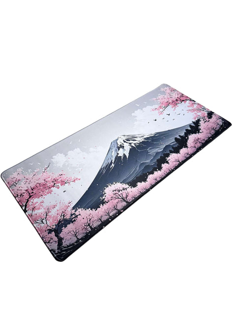 XXL muismat met Japanse stijl illustratie van Mount Fuji en sakura bloesems