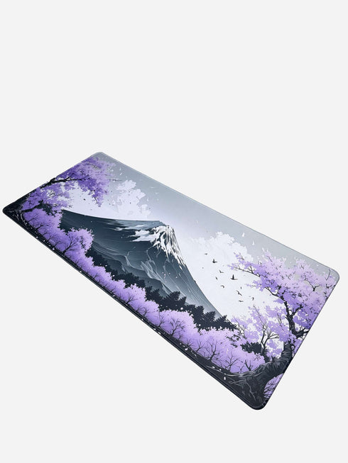 Fuji Blossom Purple extended mousepad for gaming setup