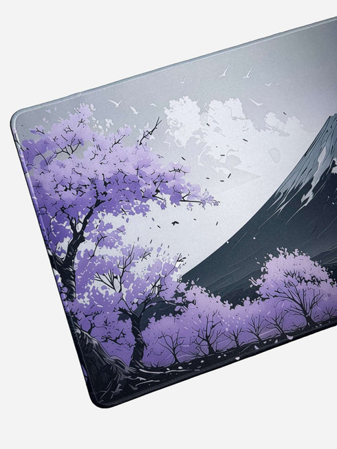 XXL purple gaming mousepad with anti-slip rubber base