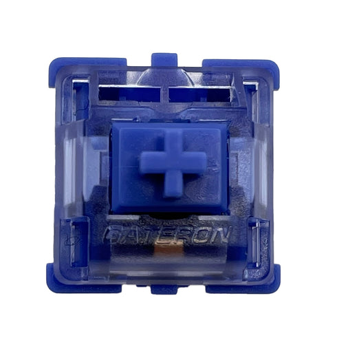 Gateron CJ Light Blue switch met blauwe stem en semi-transparante bovenkant – mechanische toetsenbord switch