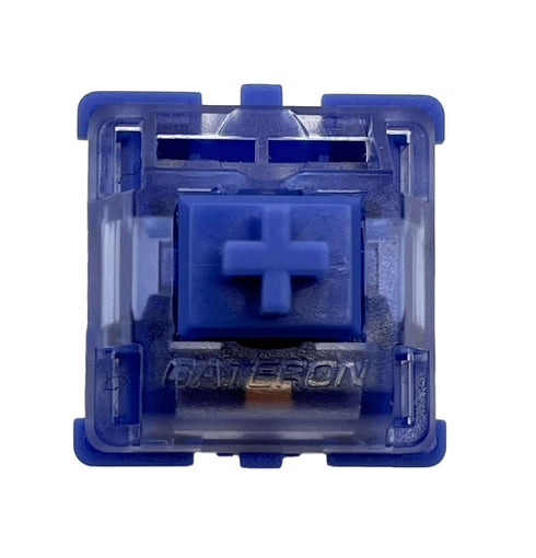 Gateron CJ Light Blue switch met blauwe stem en semi-transparante bovenkant – mechanische toetsenbord switch