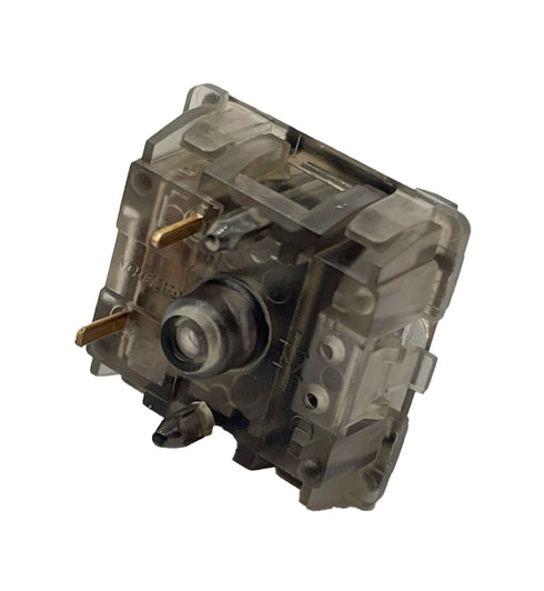 Onderzijde van de Gateron Ink V2 Black switch – zichtbare pinnen, transparante base en LED-cutout