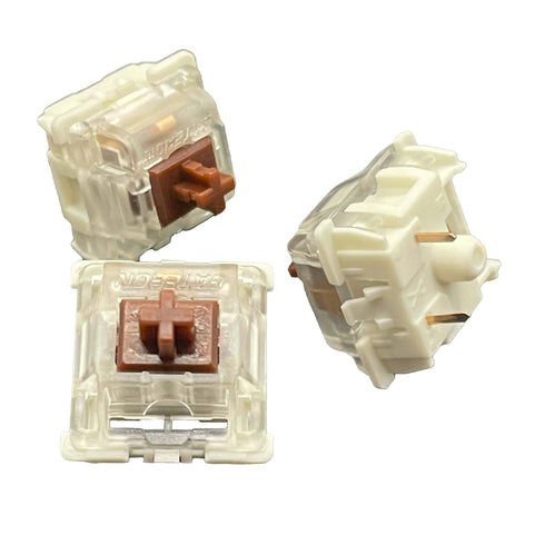 Group of Gateron KS-9 Brown switches on white background