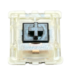 Gateron KS-9 Black mechanical switch top view showing black stem and translucent housing