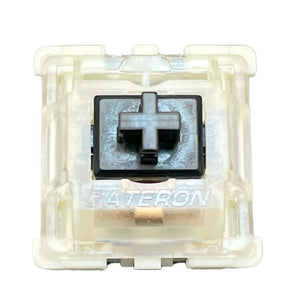 Gateron KS-9 Black mechanical switch top view showing black stem and translucent housing