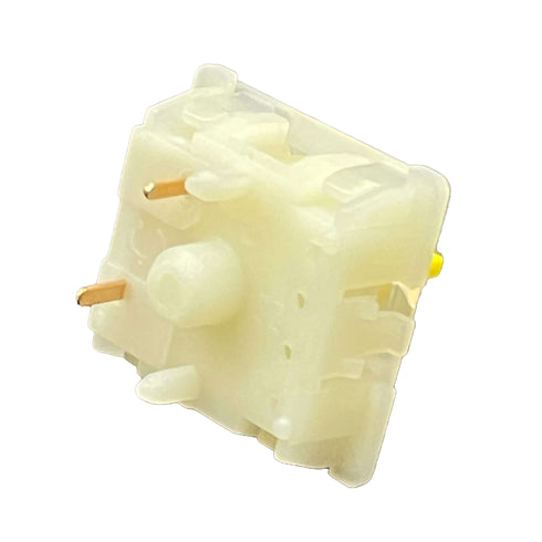 Onderkant van de Gateron Milky Yellow Pro V2 switch met 5-pins layout