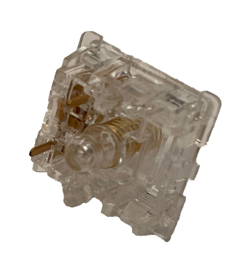 Achterzijde van de Gateron North Pole Yellow 2.0 switch met pin layout en reflecterend binnenwerk