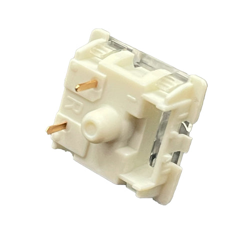 Bottom view of the Gateron SMD Silver Pro switch highlighting the pin layout and milky base.