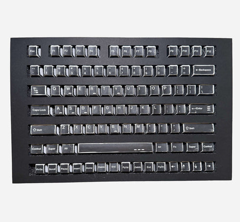 Graphite Black PBT keycap set with dark minimalist design