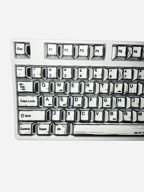 Graphite White dye-sub keycaps for mechanical keyboards