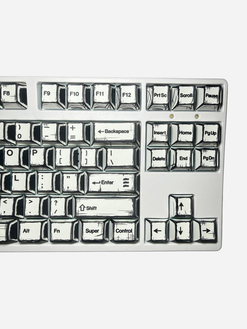 Graphite Tastenkappen Weiß | Cherry | PBT | Dye-Sub | 136 Tasten
