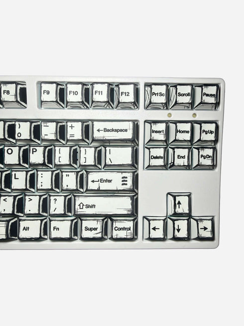 Graphite White 136 key keycap set for custom keyboards
