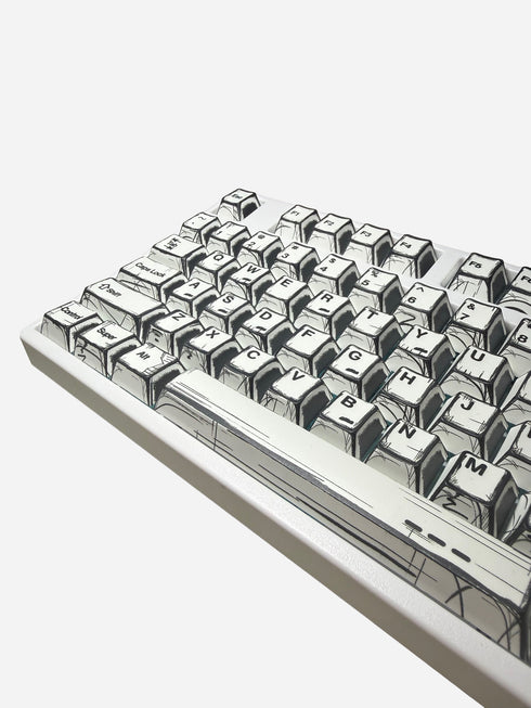 Graphite Tastenkappen Weiß | Cherry | PBT | Dye-Sub | 136 Tasten