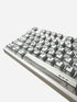 Graphite White Cherry profile PBT keycaps close-up