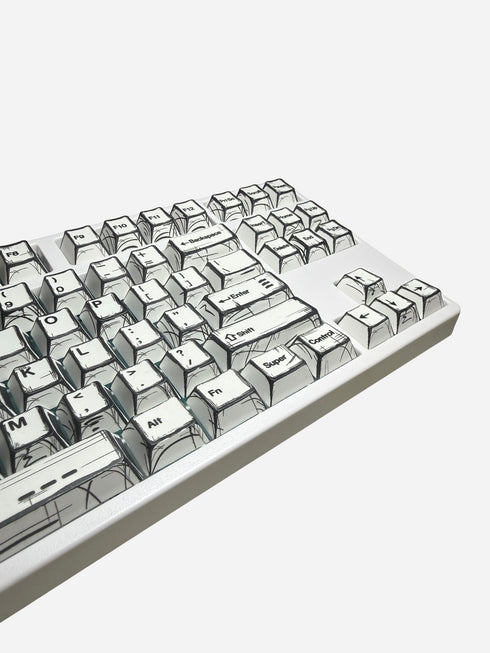 Graphite Tastenkappen Weiß | Cherry | PBT | Dye-Sub | 136 Tasten
