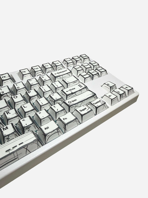 Graphite White keycaps installed on mechanical keyboard