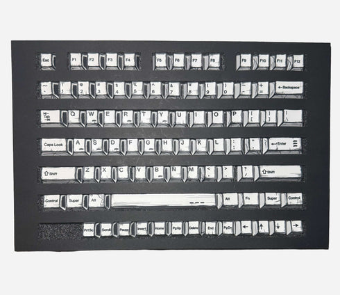 Graphite White PBT keycap set with clean minimalist design