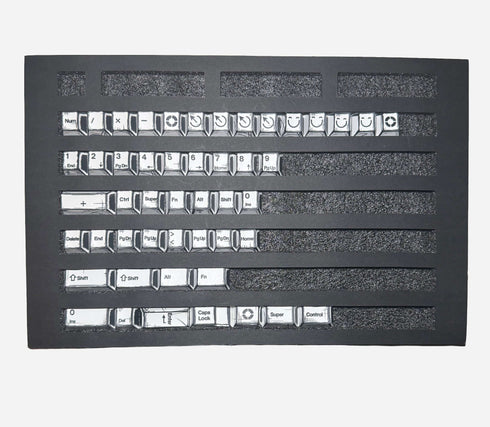 Graphite White mechanical keyboard keycaps with dye-sub legends
