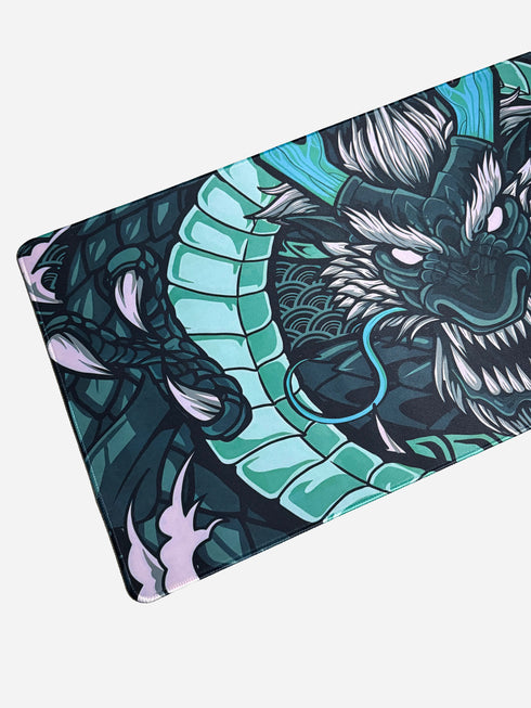 Eclipse Dragon Green Mousepad XXL - 900 x 400 x 3 mm - Antislip
