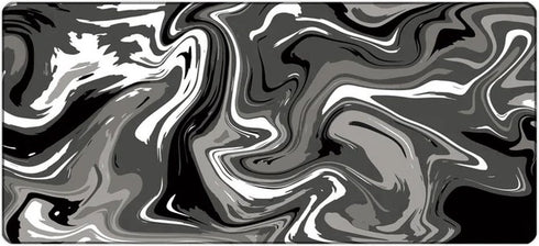 Muismat met grijs gemarmerd patroon in abstracte stijl – 900x400 mm – antislip