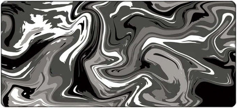 Muismat met grijs gemarmerd patroon in abstracte stijl – 900x400 mm – antislip