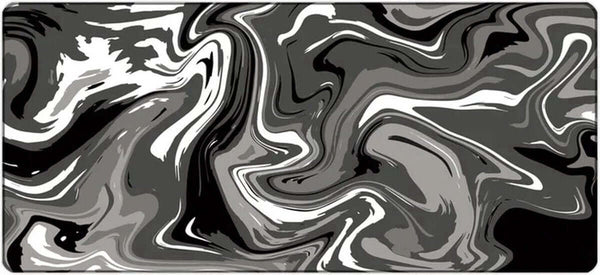 Muismat met grijs gemarmerd patroon in abstracte stijl – 900x400 mm – antislip