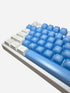 Ice Blue SA profile mechanical keyboard keycaps close-up