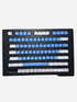 Ice Blue PBT keycap set with clean blue accent design