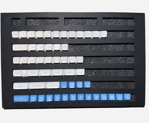 Ice Blue mechanical keyboard keycaps with doubleshot legends