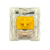 Top view of the Kailh Speed Golden switch featuring a yellow stem and transparent housing.