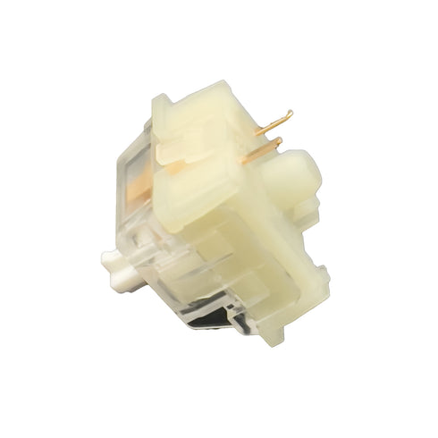 KTT Kang White V3 switch vanaf de linkerkant – zicht op de witte stem en melkachtige onderkant