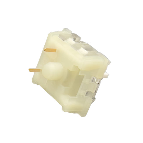 Achterkant van de KTT Kang White V3 switch met pinnen en melkachtige behuizing