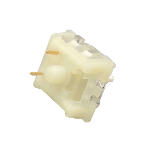 Achterkant van de KTT Kang White V3 switch met pinnen en melkachtige behuizing