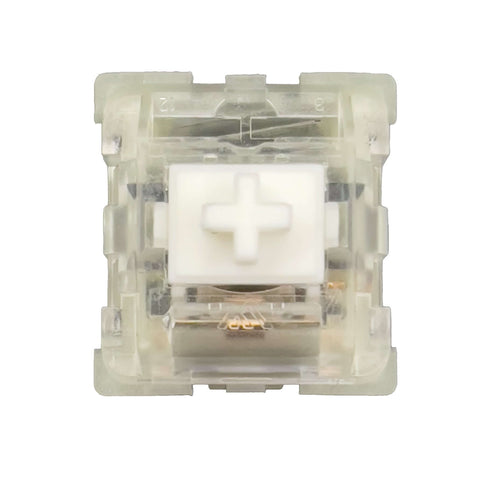 KTT Kang White V3 switch met witte stem en transparante bovenkant – lineaire mechanische switch