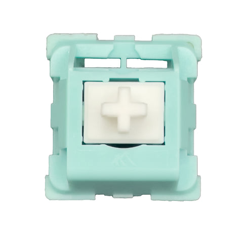 KTT Mint switch met mintgroene behuizing en witte stem – lineaire mechanische switch