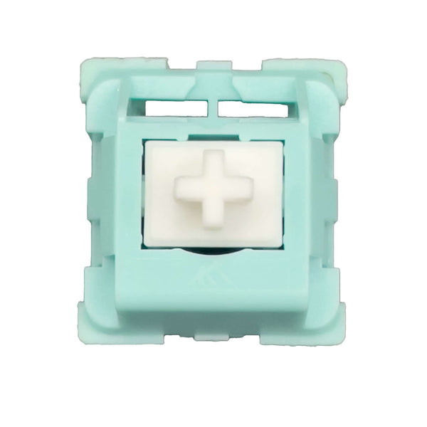 KTT Mint switch met mintgroene behuizing en witte stem – lineaire mechanische switch