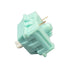 Schuin zijaanzicht van de KTT Mint switch – mintkleurige behuizing met witte stem