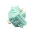 Schuin zijaanzicht van de KTT Mint switch – mintkleurige behuizing met witte stem