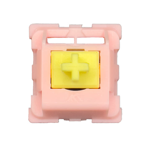 KTT Peach switch met gele stem en perzikkleurige behuizing – lineaire mechanische switch