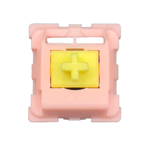 KTT Peach switch met gele stem en perzikkleurige behuizing – lineaire mechanische switch