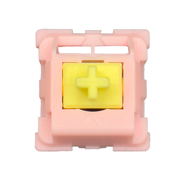 KTT Peach switch met gele stem en perzikkleurige behuizing – lineaire mechanische switch
