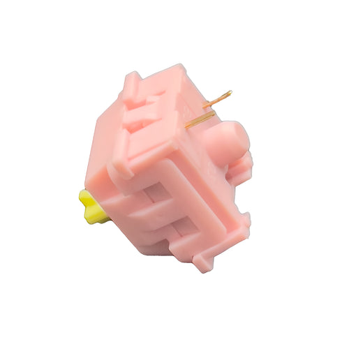 Zijkant van de KTT Peach switch met opvallende pastelkleuren