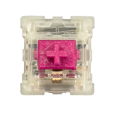 KTT Red Wine switch met roze stem en lichtdoorlatende zijkant – schuin bovenaanzicht