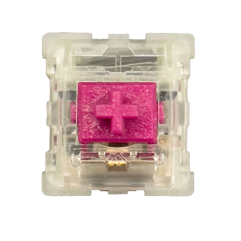 KTT Red Wine switch met roze stem en lichtdoorlatende zijkant – schuin bovenaanzicht