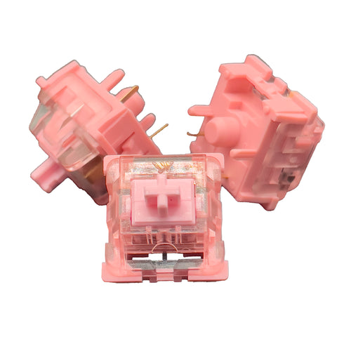 Drie KTT Rose switches bij elkaar – roze behuizing met roze stem