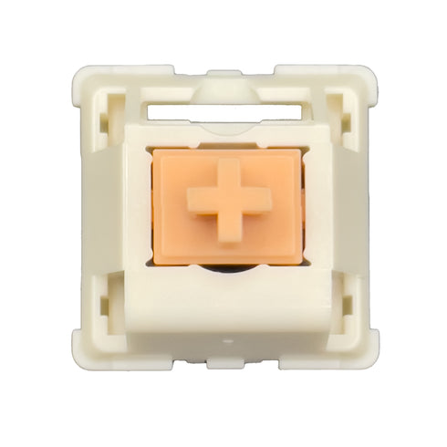 MMD V2 Holy Panda switch met oranje stem en witte behuizing – tactiele mechanische switch
