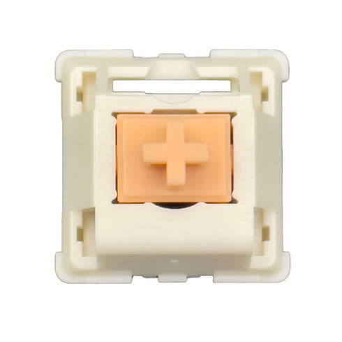 MMD V2 Holy Panda switch met oranje stem en witte behuizing – tactiele mechanische switch