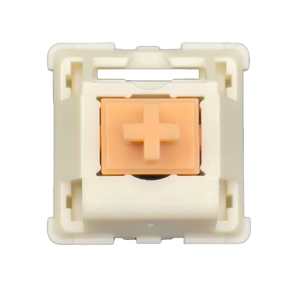 MMD V2 Holy Panda switch met oranje stem en witte behuizing – tactiele mechanische switch